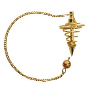 Golden Spiral Pendulum Dowsing of Divination Tool | Feng Shui Metal Dowser Pendulum for Vastu Reiki Healing Crystal Therapy Chakra Balancing
