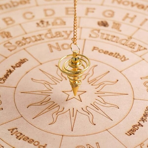 Golden Spiral Pendulum Dowsing of Divination Tool | Feng Shui Metal Dowser Pendulum for Vastu Reiki Healing Crystal Therapy Chakra Balancing - Image 5