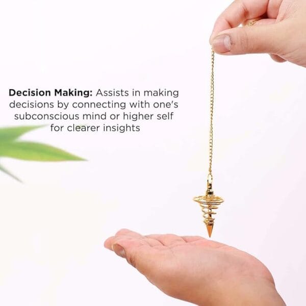 Golden Spiral Pendulum Dowsing of Divination Tool | Feng Shui Metal Dowser Pendulum for Vastu Reiki Healing Crystal Therapy Chakra Balancing - Image 2